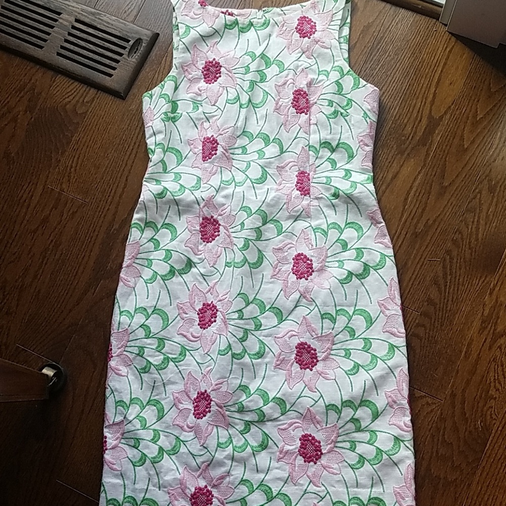 Talbots Floral Mini Dress - Pink and Green